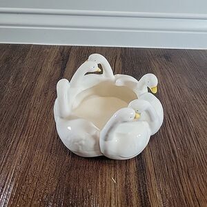 1982 Ron Gordon Swan Dish Bowl 6 Swans Geese Trinket Plant Holder EUC VTG